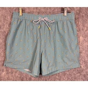 Bonobos Mens Light Blue Lined Beer Glass Swim Trunks 5" Inseam - Medium